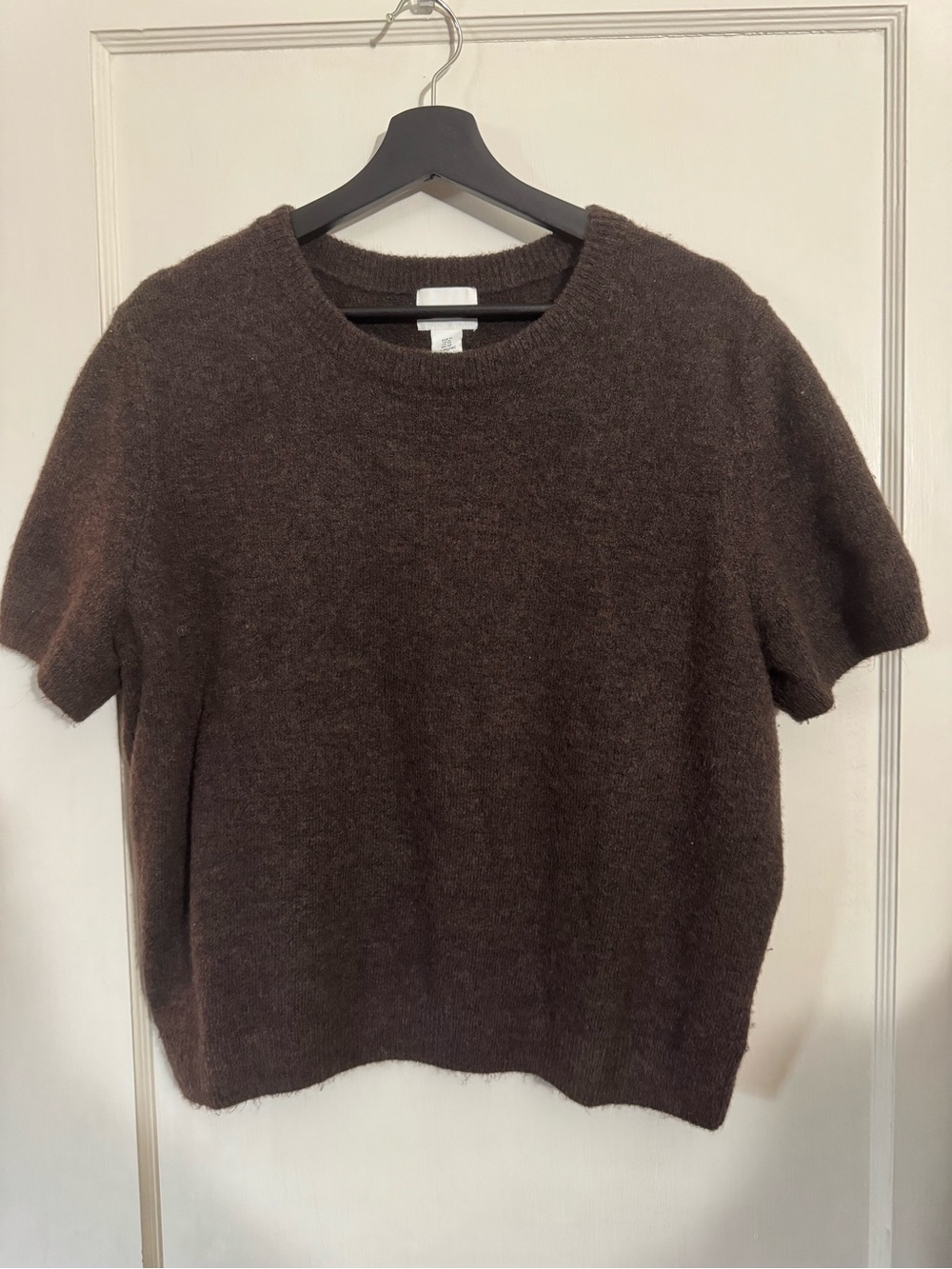 H&M Brown Short-Sleeve Crewneck Sweater